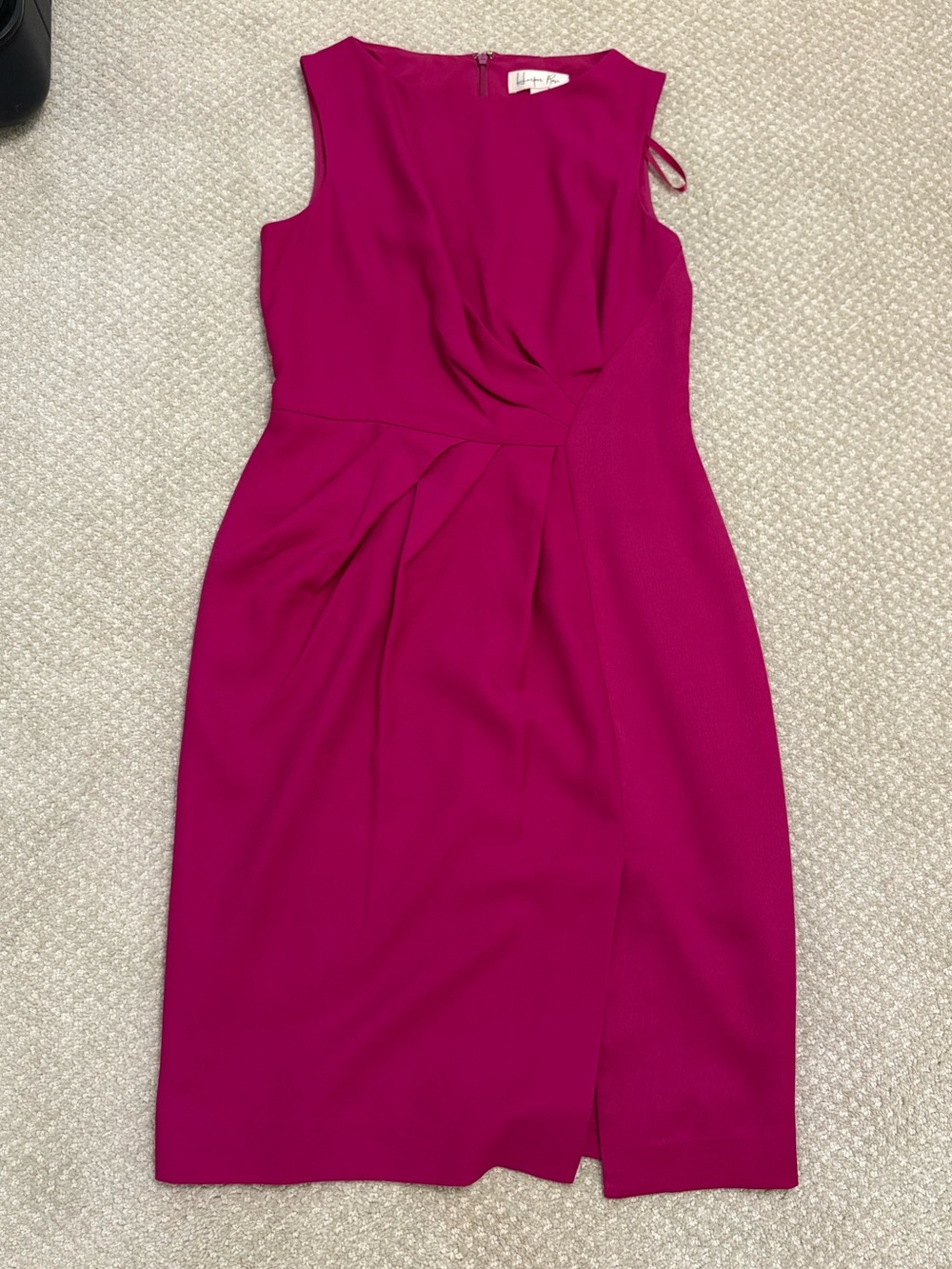 Harper Sleeveless Magenta Midi Sheath Dress